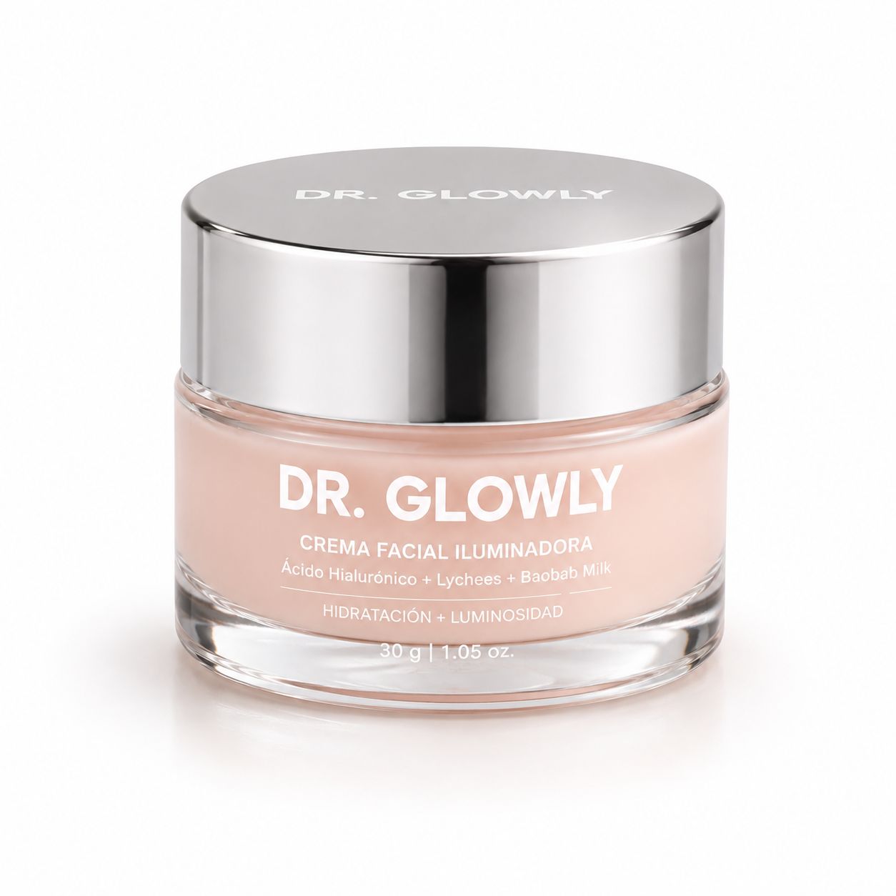 Crema Hidratante Iluminadora  Ácido Hialurónico + Baobab Milk + Lychees